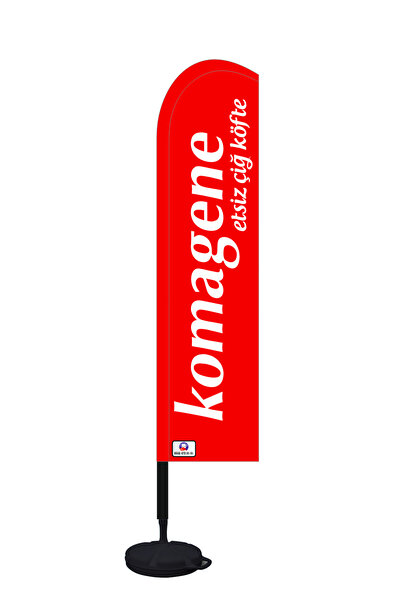 ÇELİKONLİNE Komagene Çiğ Köfte Yelken Bayrak (75x400cm)