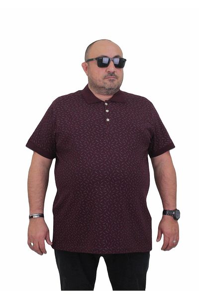 MocGrande Мъжка тениска с поло яка голям размер - Leaf 24457 MURDUM
