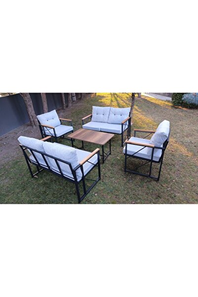 Kırlenta LİVA GRİ 2+2+1+1 + SEHPA BAHÇE , BALKON , TAKIMI MOBİLYASI