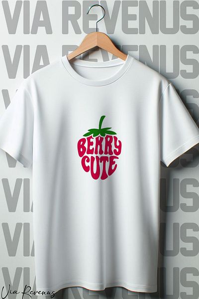 Vordevia Λευκό μπλουζάκι Oversize - Berry Cute printed, Crew Neck