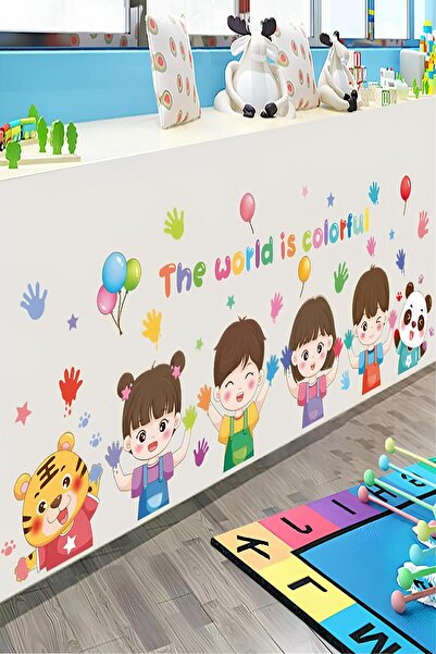 Wannart Çocuk Odası Duvar Sticker Anaokulu Kreş Duvar Süslemeleri Ana Okulu D...