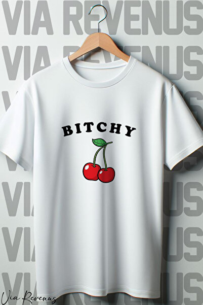 Vordevia Bela Oversize kroj Štampano Široka forma okrugla kragna T-shirt