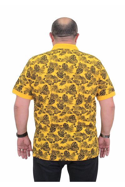 MocGrande Polo Neck Men's T-Shirt - Large Size, Hawaii 24455 YELLOW