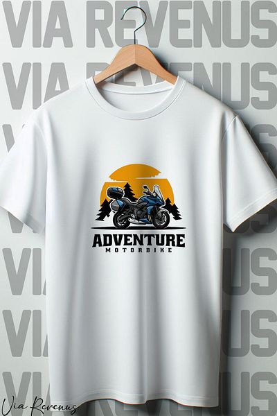 Vordevia Μπλουζάκι Adventurer Biker με στάμπα λευκό oversize - Crew Neck