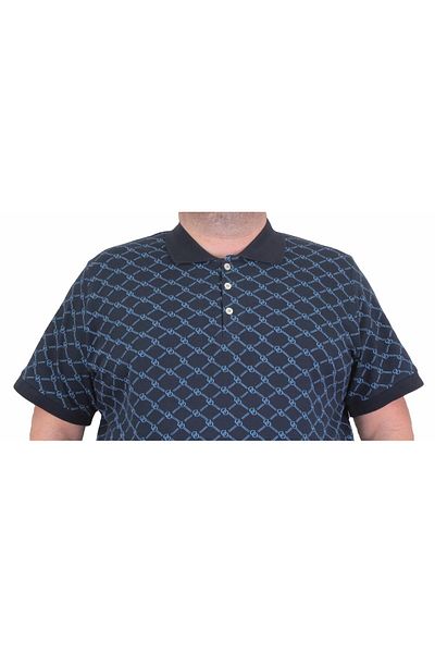 MocGrande Ανδρικό μπλουζάκι Polo Neck Large Size - NAVY BLUE 24452 Τετράγωνο