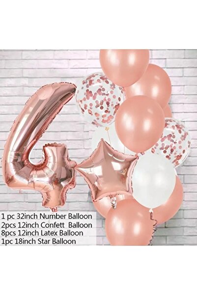 DÜVENCİ TİCARET Rose Gold Yaş Balon Set-1-2-3-4-5-6-7-8-9