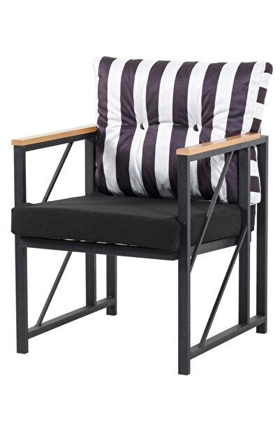 Kırlenta Zebra Tek Kişilik Bahçe Balkon Takımı Mobilyası