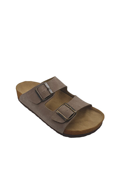 COMFORT OF PANTOFOLE Γυναικείες παντόφλες καφέ σουέντ