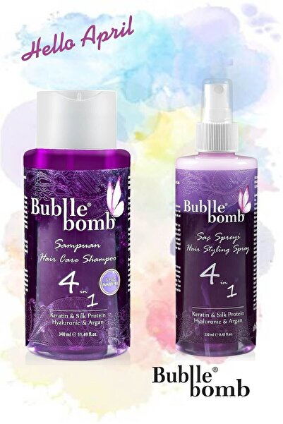 BUBBLEBOMB Sülfatsız Parabensiz Şampuan 340ml Ve Saç Bakım Suyu 250ml Seti