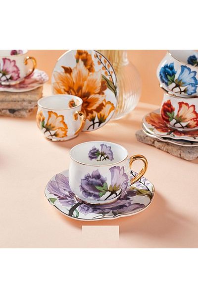 Perotti 15030 Victoria Set of 6 Porcelain Coffee Cups