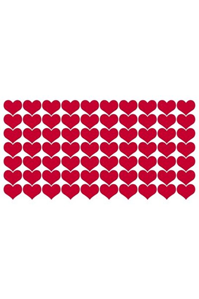BENİMSER REKLAM Red Heart Sticker - 2.5 cm, 100 Pieces