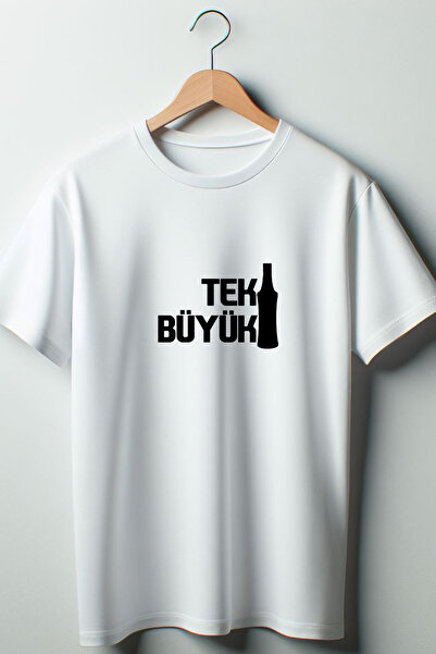 Vordevia Tricou alb supradimensionat - imprimeu mare, potrivire largă, decolteu