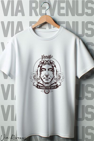 Vordevia Λευκό μπλουζάκι Oversize - Vecihi Printed, Crew Neck
