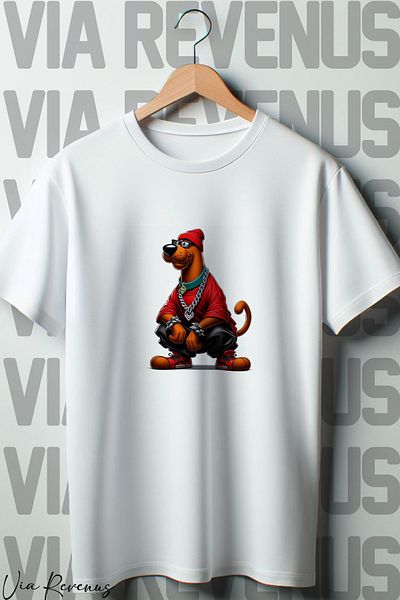 Vordevia Λευκό μπλουζάκι με στάμπα Scooby Doo με λαιμόκοψη