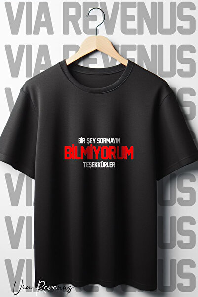 Vordevia Tricou cu decolteu rotund supradimensionat cu imprimeu Wilmiyorium D...