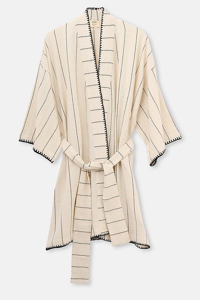 Dagi Ecrufarbener und schwarzer Kimono