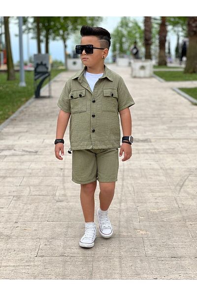 KiddyBO KiddyBO 3-Piece Linen Shirt and Shorts Set