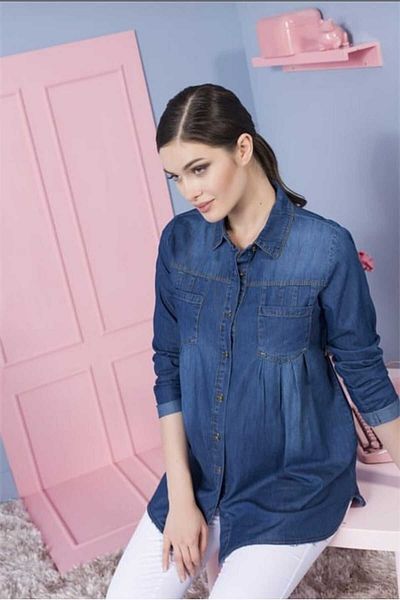 KATLİN MATERNİTY WEAR Maternity Denim Shirt