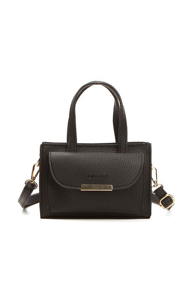 Adelina Bags Mini geantă neagră de mână și de umăr pentru femei - cu husă