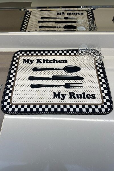 aymira home Bulaşik Kurutma Matı Kurulama Kurutma Örtüsü Tezgah Üstü Bulaşıkl...