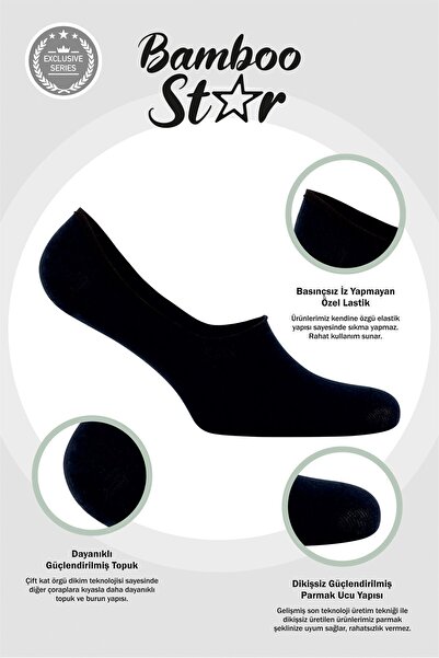 bamboo star Мъжки чорапи балерина, асортирани, безшевни, невидими, неплъзгащи се, с ток, премиум, 4 броя