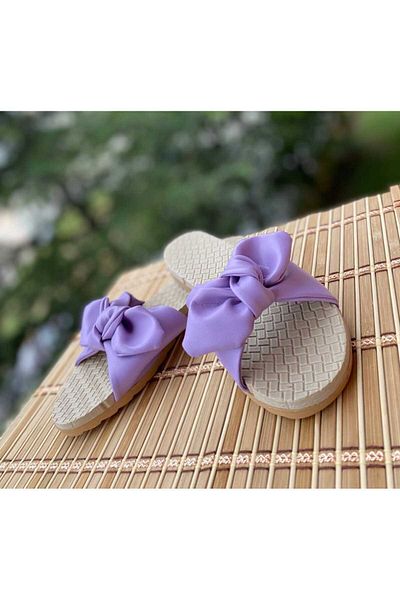 NevaYy collection Comfortable Women's Beach Slippers - Casual Design with Lacing Bow