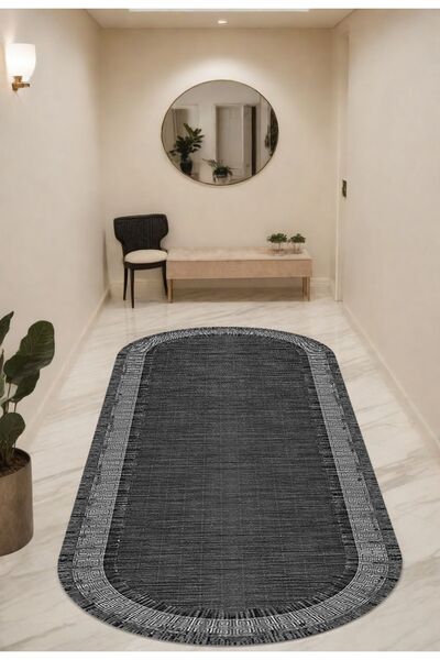 Digital Printing Four Seasons Anti-Slip Washable Corridor Kitchen and Room Cutting Runner Carpet Oval