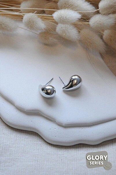 nursultan حلق صغير مملوء بالمجد - تصميم قطرة فضية AKE7367