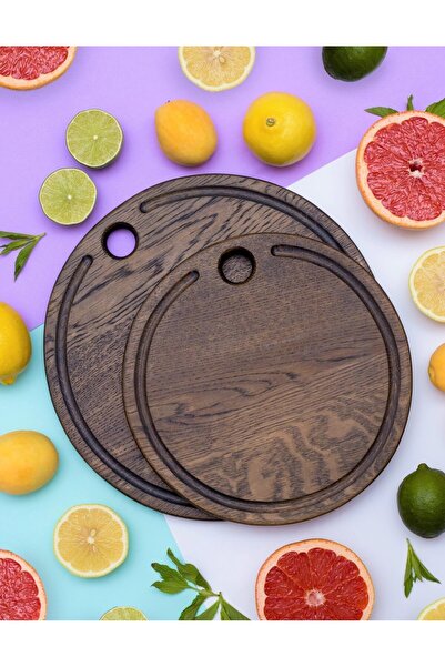 Esci Design Ahşap 2'li Set Kesme Tahtası - Sunumluk - Sunum Tabağı - Premium ...