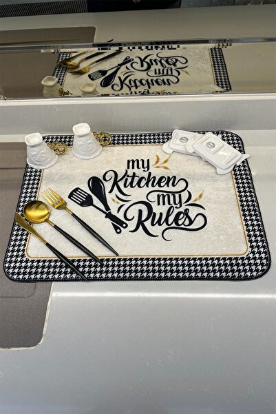 aymira home Bulaşık Kurutma Matı Kurulama Kurutma Örtüsü Tezgah Üstü Bulaşıklık 40x50cm Yıkanabilir