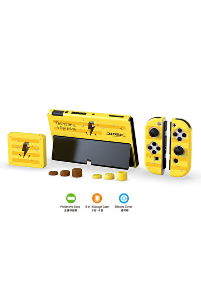 Dobe Switch OLED 3in1 Standlı Rnkli Kılıf Analog Yükseltici ve Koruyucu Kart Kutusu