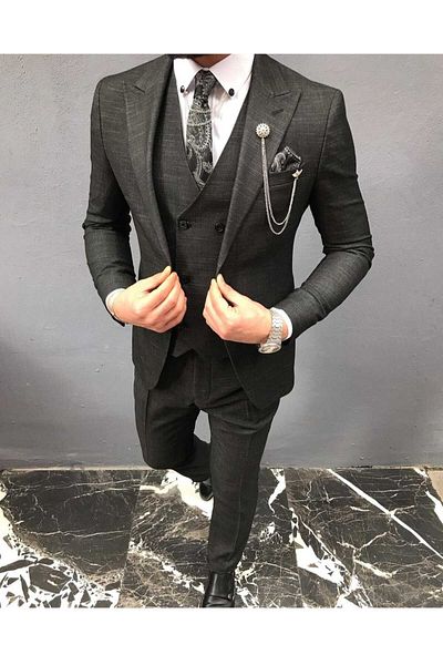 carismen Battal Size Vest Suit - Urün Jacket Vest Pants and Tie Gift