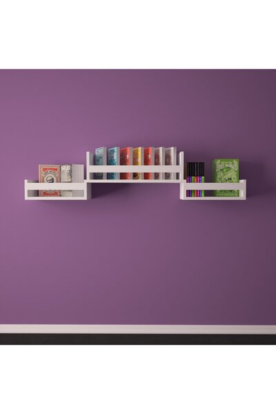 Ninnimo Mini Duvar Rafı Kitaplık Beyaz MD1