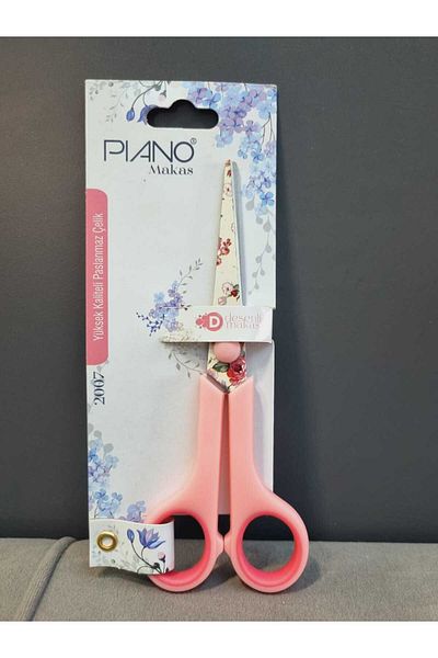 Lider MAGNESİA Pink Steel Patterned Scissors - Stainless, 6.5