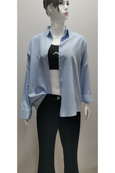 B.HE.Z Cămașă de damă cu mânecă lungă din bumbac, cu textura moale, în stil casual CUPRA