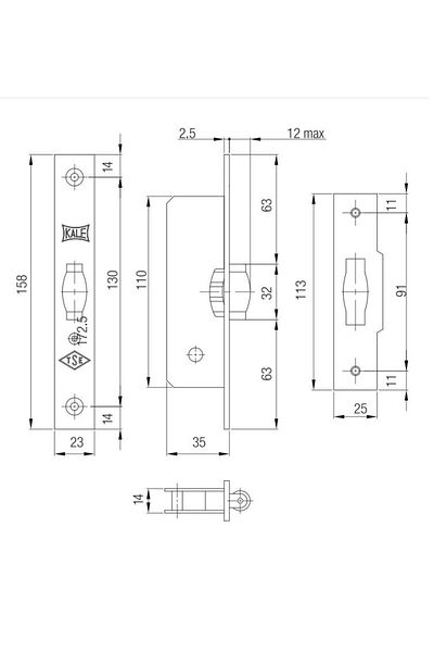 KALE 155B Model Roller Mortise Lock