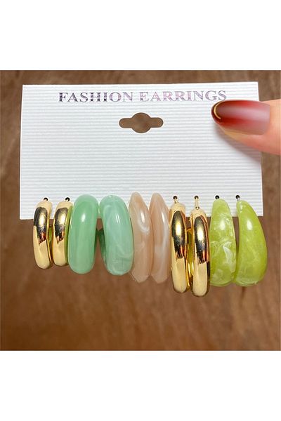 So Much Accesories So-much Women's Hoop Earring Set-5