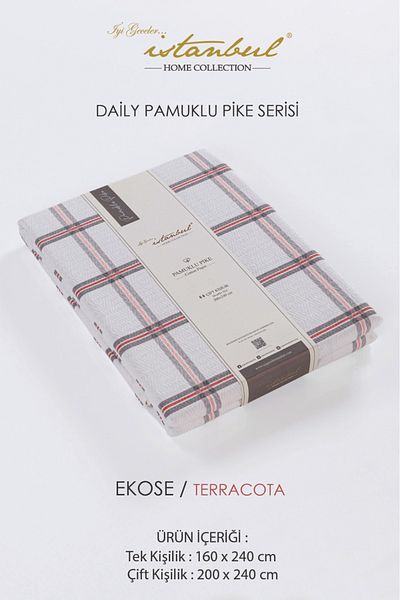 İyi Geceler İstanbul 100% COTTON PRINTED SINGLE PERSON SINGLE PIPE PLAID 160X240