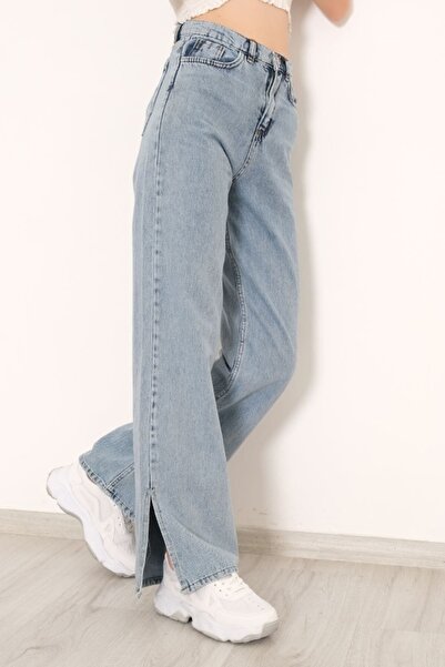 SHEVEGA Ανοιχτό μπλε Leg Slit Wide Leg Jeans Wide Leg Jeans