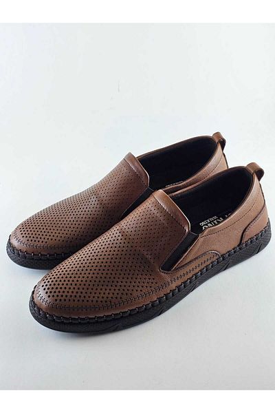 Spring Walking Men's Genuine Leather Casual Shoes - Summer Loafer, Tan Skin