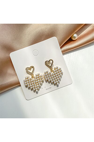 So Much Accesories So-much Altın Kaplama Romantik Kalp Inci Küpe