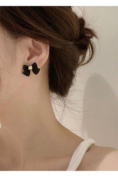 So Much Accesories So Much Trend Bow Light Black Earrings
