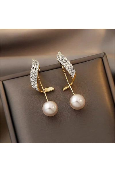 So Much Accesories So-much Pearl Zircon Stone Elegant Earrings-1