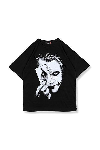 Sekizbiraltı Joker Back Printed Black Oversize Unisex Tshirt