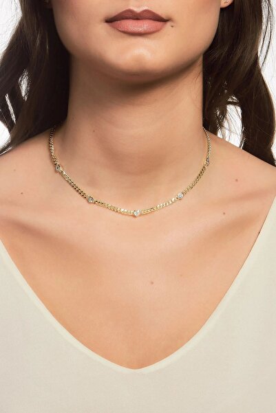 Joy of Jade Filiz Kolye 1 Mikron 18 Ayar Altın Kaplama (925 Ayar Gümüş Üzerine), Zirkonyum