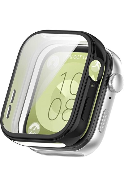 UnDePlus Huawei Watch Fit 3 Silikon Parlak Renkli Ekran Koruyuculu Kasa Koruy...
