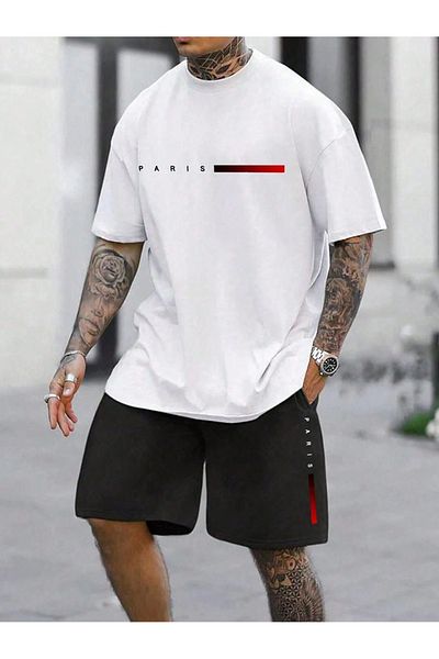 Mella&Co Men's T-Shirt and Sweatpants Set - Printed