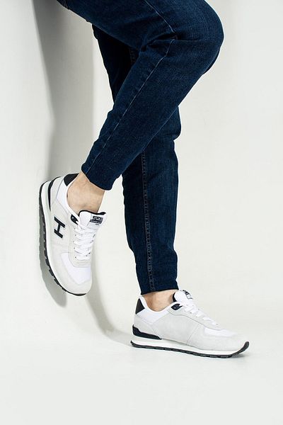 Hammer Jack White Navy Unisex Sneaker - Γνήσιο δέρμα, βρώμικα και casual αθλητικά παπούτσια
