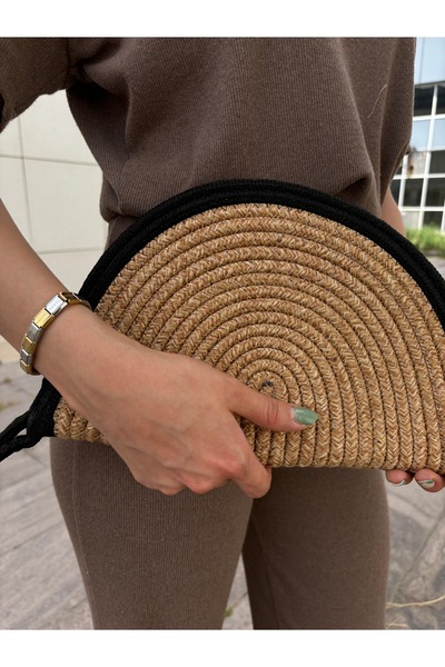 MaVaux Straw Jute Moss Vegan Clutch Bag - Zipped