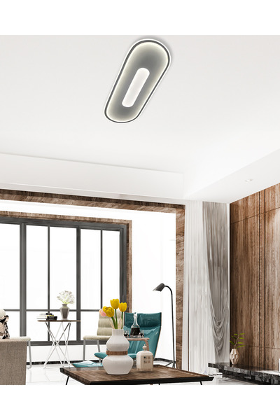 LEDSARAYI Modern Dekoratif Oval Plafonyer Led Avize 20*60 Cm 3 Renk 90W